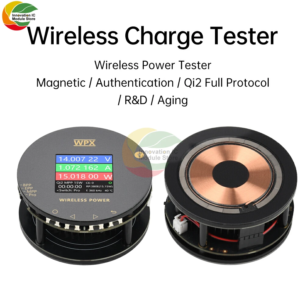 

WPX-0001A 1.54 Inch Multi Functional Qi2 Tester Magnetic Wireless Charging Test 15W MPP Fast Charging