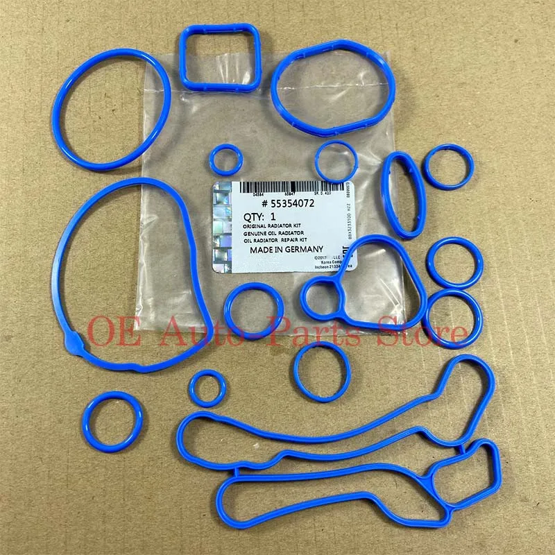 Engine Cooling System Oil- Cooler Gasket Seals Blue 2724577 For Chevrolet Cruze 1.6 1.8 Sonic Orlando Opel Astra Zafira 55354072