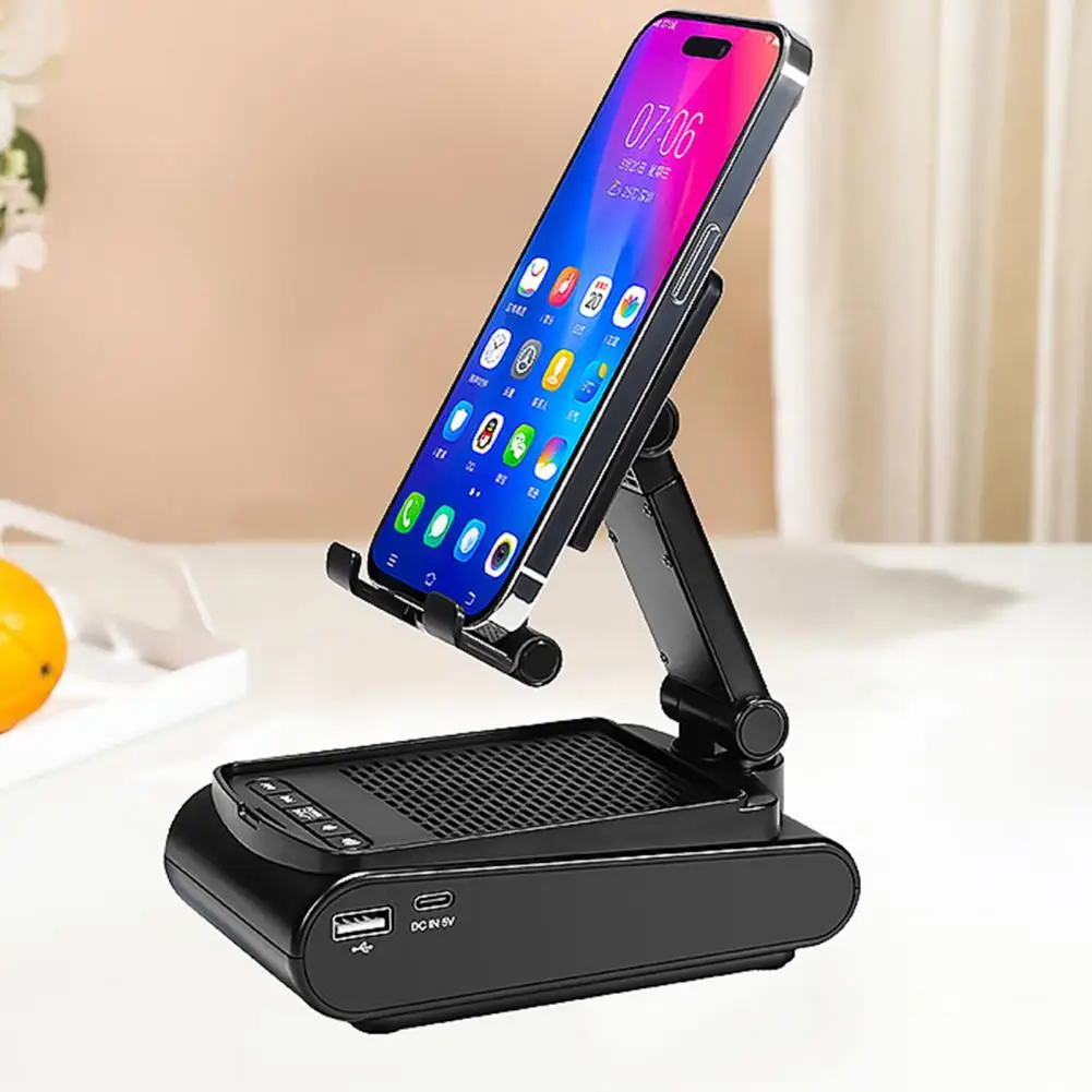 Wireless Phone Holder with Speaker Wireless Bluetooth Speaker Mobile Phone Holder with Telescopic Stand Anti-skid for Cell