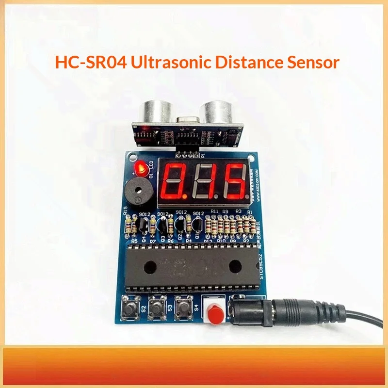 51 MCU Ultrasonic Rangefinder Reversing Radar Alarm HC-SR04 Ultrasonic Rangefinder Module DIY Kit