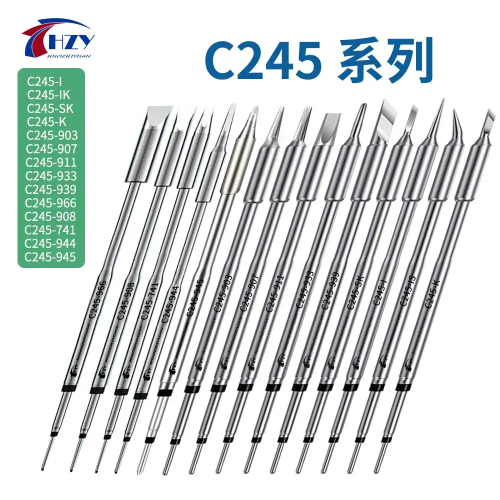 HZY OEM C245 Series Soldering Iron Tips Head C245-K/I/IS/SK/903/907/933 for JBC Soldering Station Repair Tools for T245 Handle