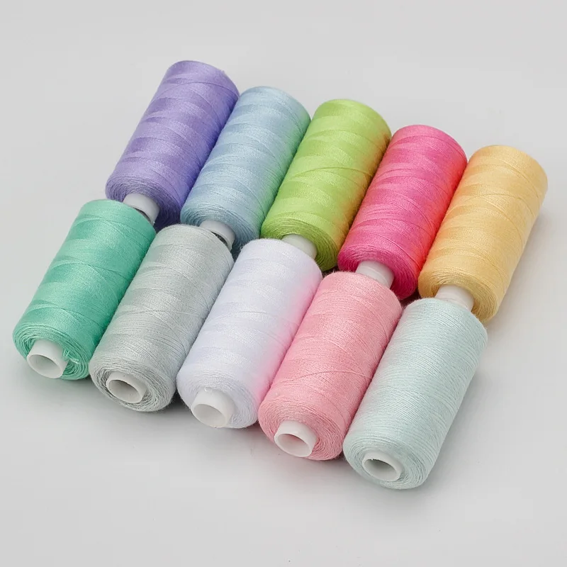 1 set van 10 rollen polyester 402 naaigaren voor handmatig en mechanisch gebruik, 400 yards, doe-het-zelf