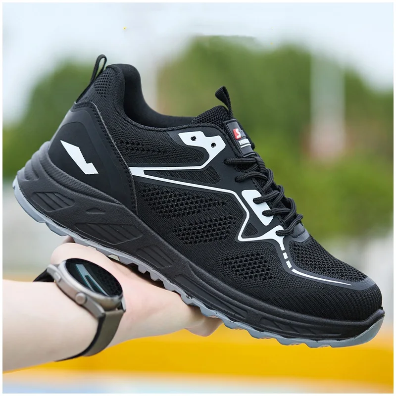 

Мужские повседневные дышащие пластиковые носки большого размера, рабочая обувь, летние защитные ботинки с воздушной сеткой, рабочие изолированные кроссовки, защита