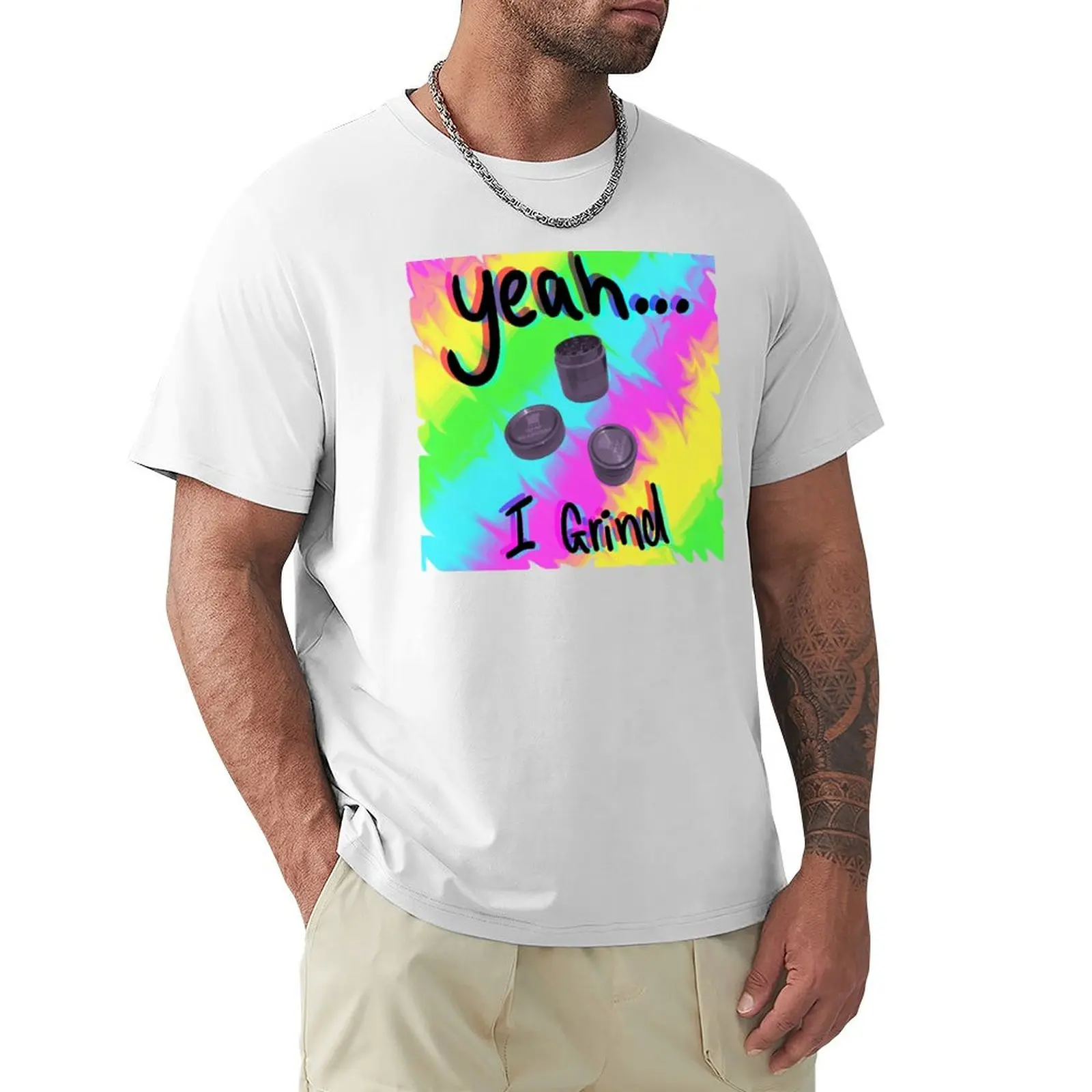 Yeah I grind 420 stoner joke T-shirt cute tops plain funny t shirts for men