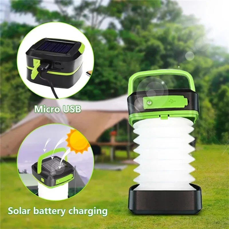 

A27F-Camping Light Solar Rechargable Foldable Portable Lantern