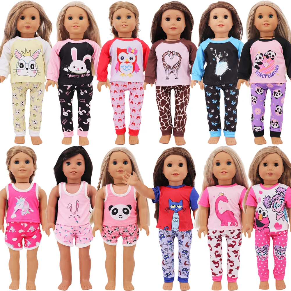 Doll Clothes Multi-Style Daily Set Pajamas Home Wear For 43CM Baby Doll&18Inch American Doll Toy,Our Generation Baby Gifts Toys