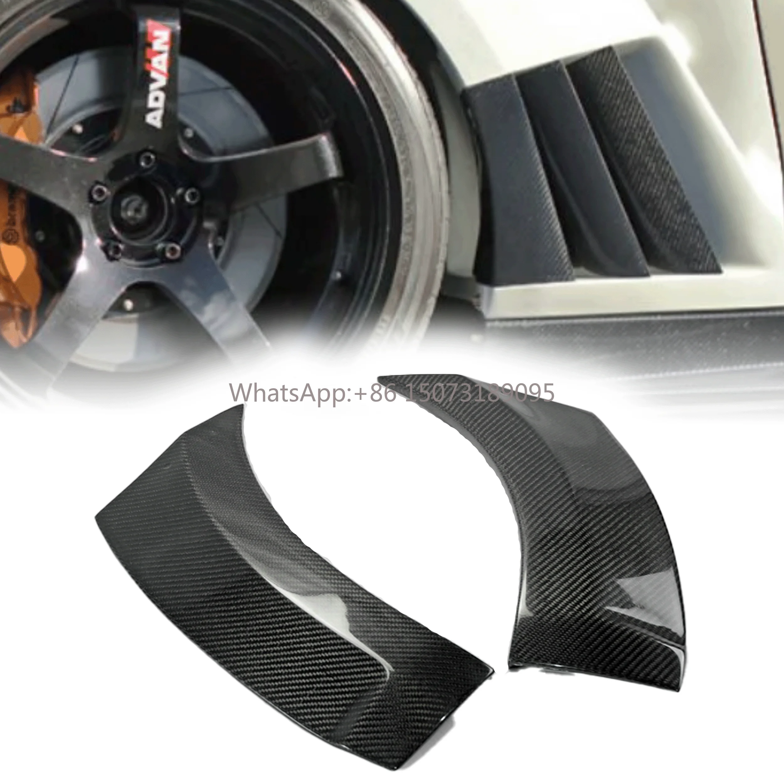 

For Nissan GTR R35 2013 Ver VRS Style Carbon Fiber Front Side Fender Extension Direct Fit for Early OE Front Bumper Car Fenders