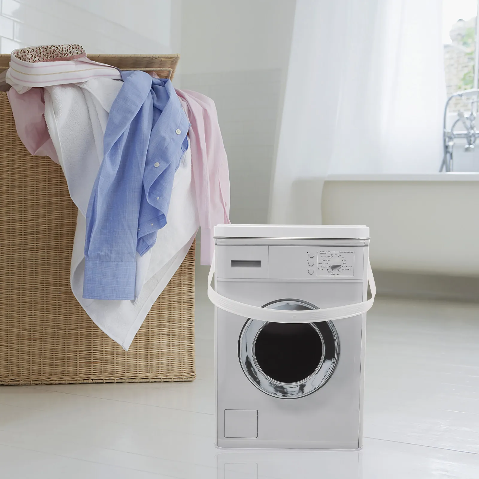 

Laundry Powder Storage Bucket Washing Machine Design Stylish Organization Container Portable Laundry Powder Holder Beads Storage