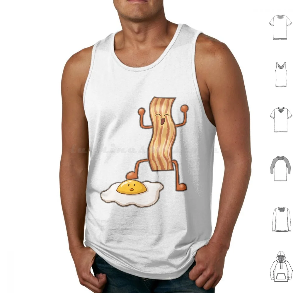 Bacon Vs Egg Tank Tops Vest Sleeveless Bacon Eggs Breakfast