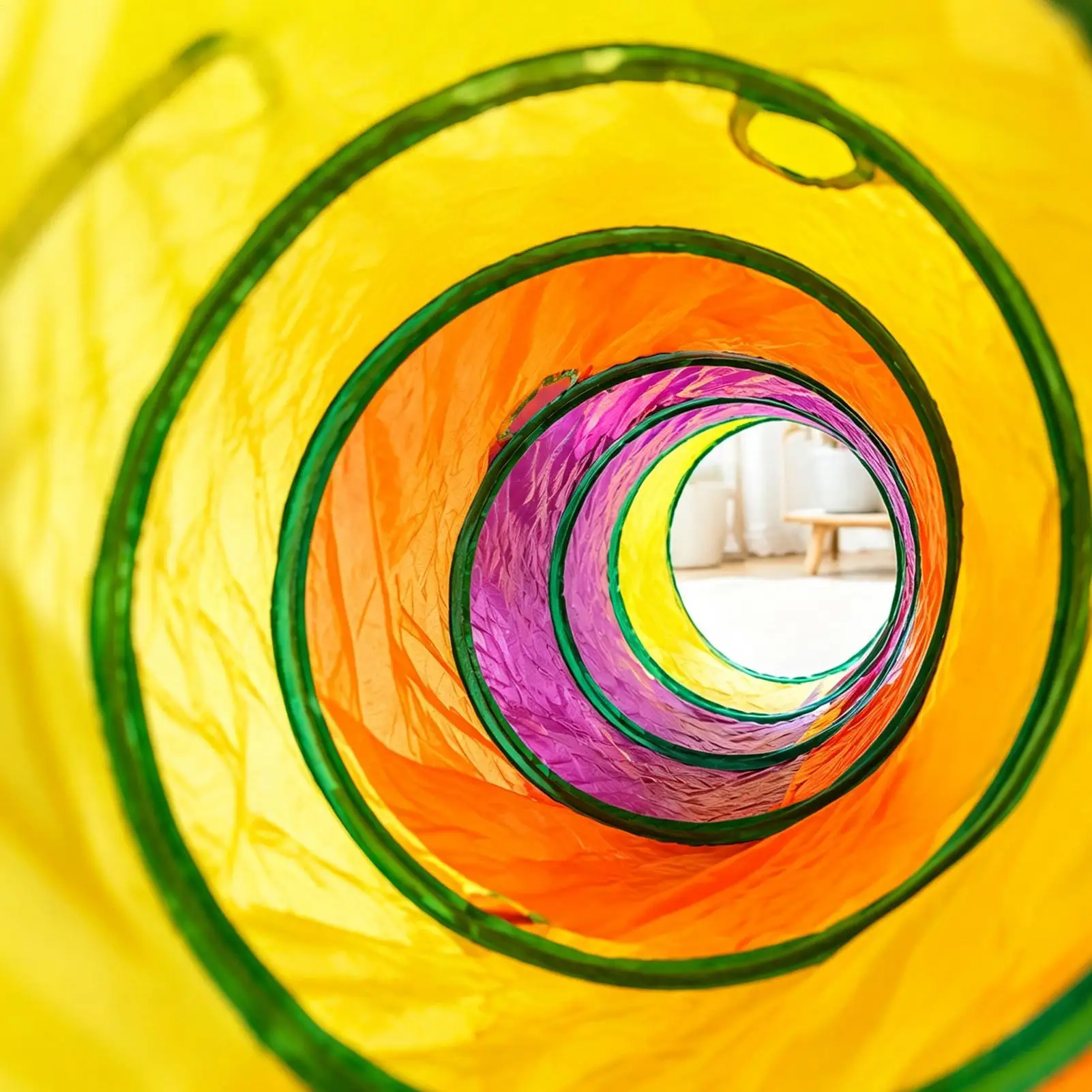 Tunnel pour chat arc-en-ciel, décoration interactive et divertissante, jouet pour animaux de compagnie, tunnels de jeu pour chiots et lapins, salon, appartement, cour, jardin