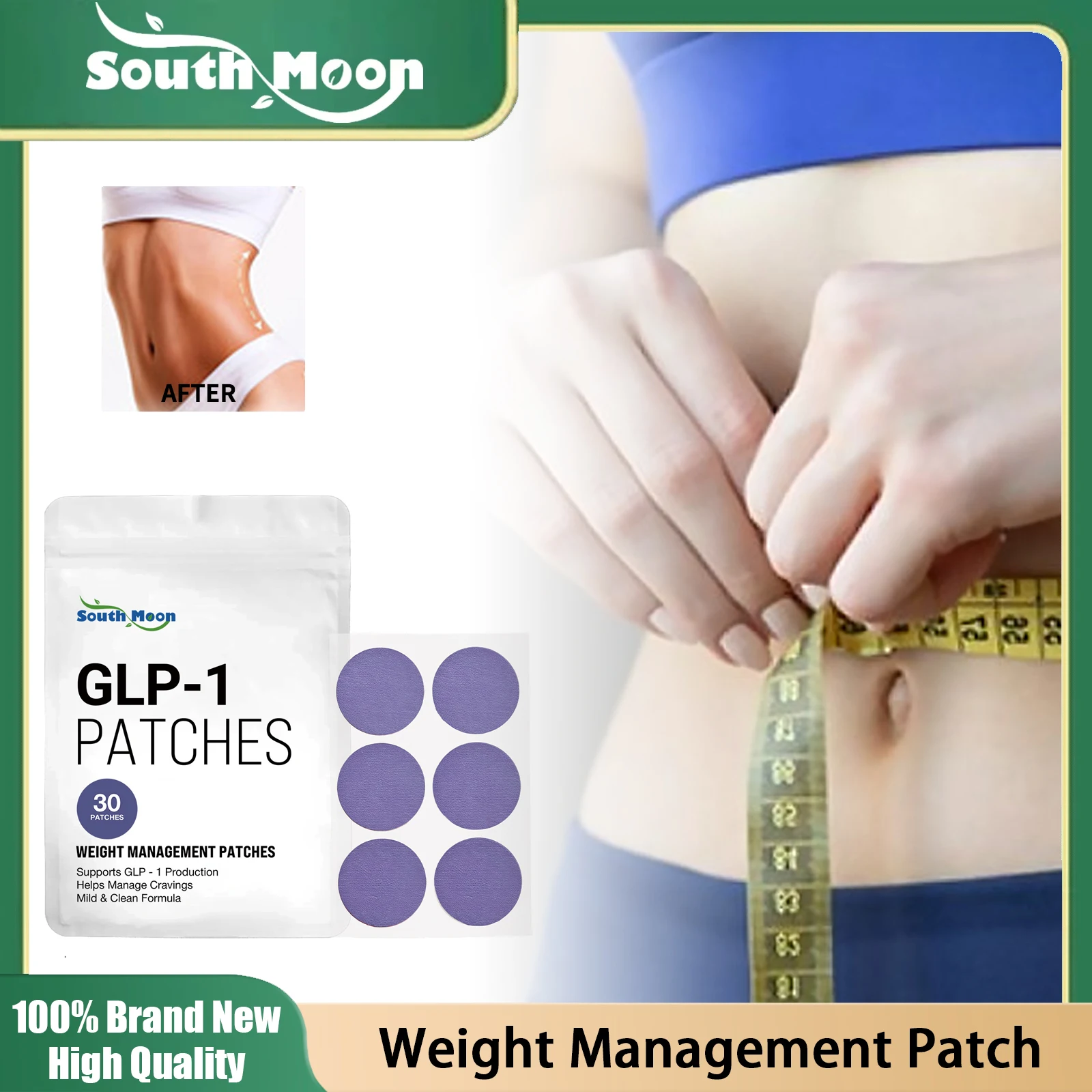 GLP1 بقع فقدان الوزن تحفز انسيولين تقليل الشهية يمنع إزالة السيلوليت ملصق إدارة الوزن الصحي