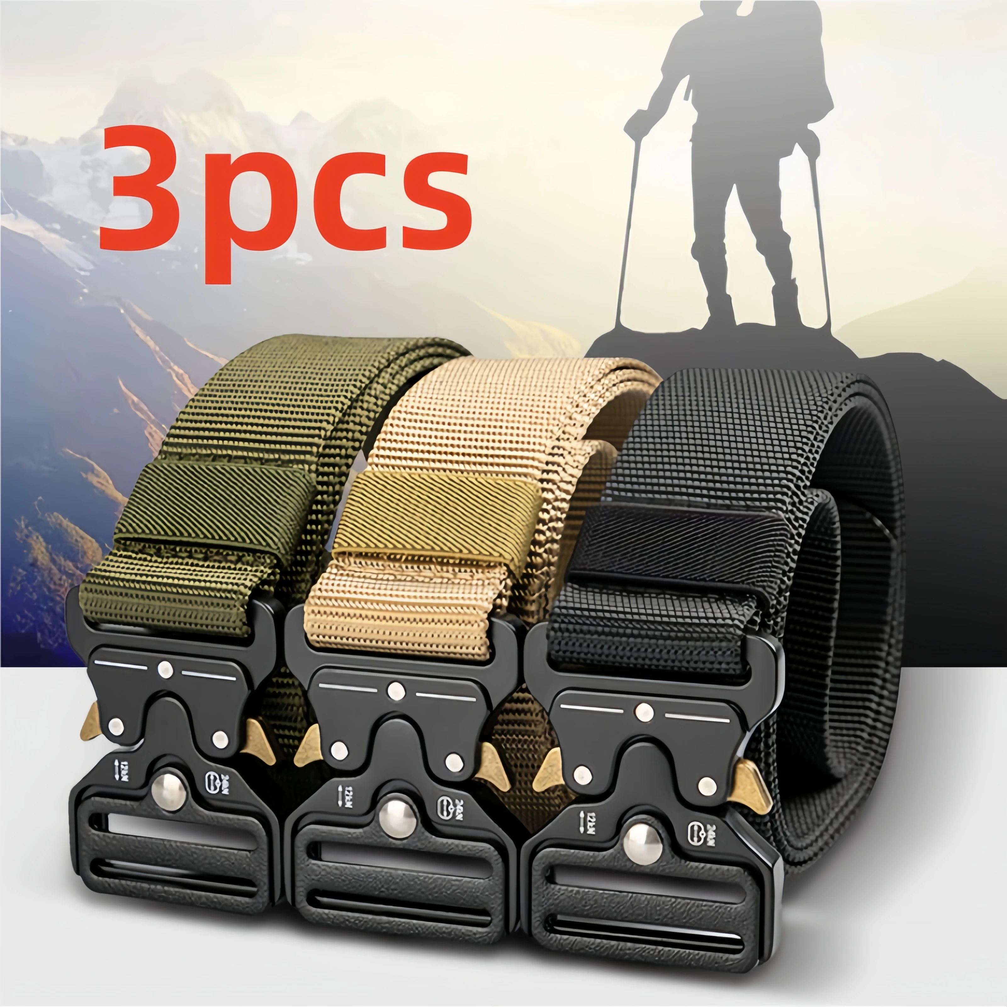 3 men's and women's sports belts, casual and fashionable outdoor belts, perfect for outdoor training, adventure activities, gift
