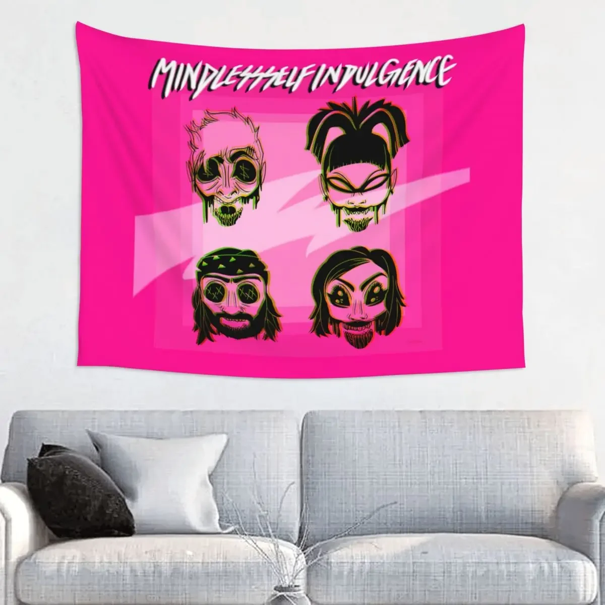 Custom If Msi Mindless Hip Hop Rock Self Indulgence Tapestries for Table Cloth Electro Hippie Wall Hanging Tapestry Home Decor