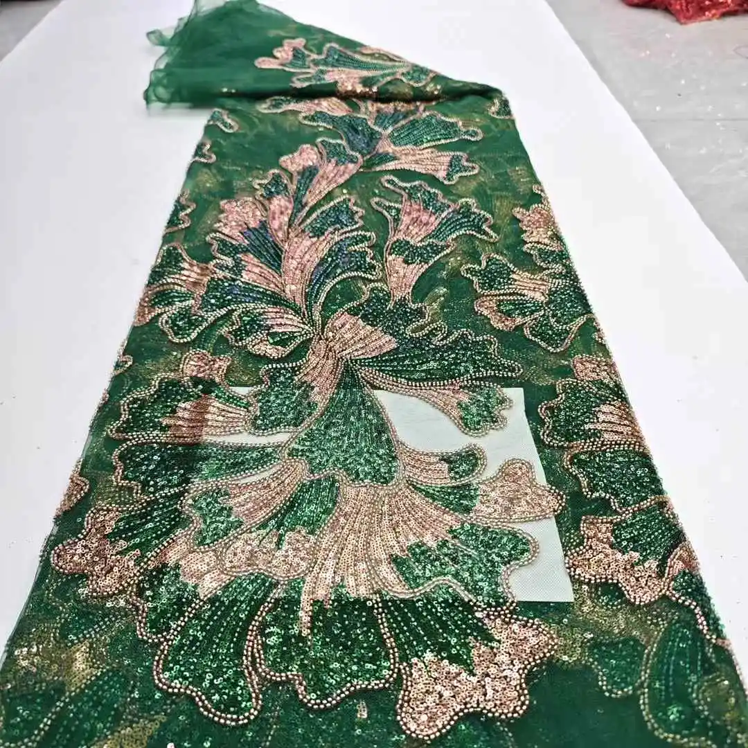 아프리카 나이지리아 페르시 프랑스어 메쉬 레이스와 스팽글 고품질 2025 자수 레이스 스팽글 레이스 웨딩 드레스 여성을위한