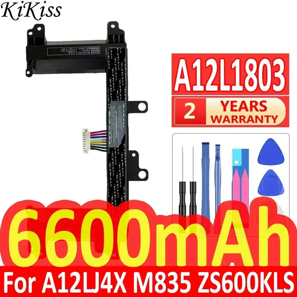 KiKiss Battery 6600mAh A12L1803 For A12LJ4X M835 ZS600KLS 0B110-00560000 1ICR19/66-2 Laptop