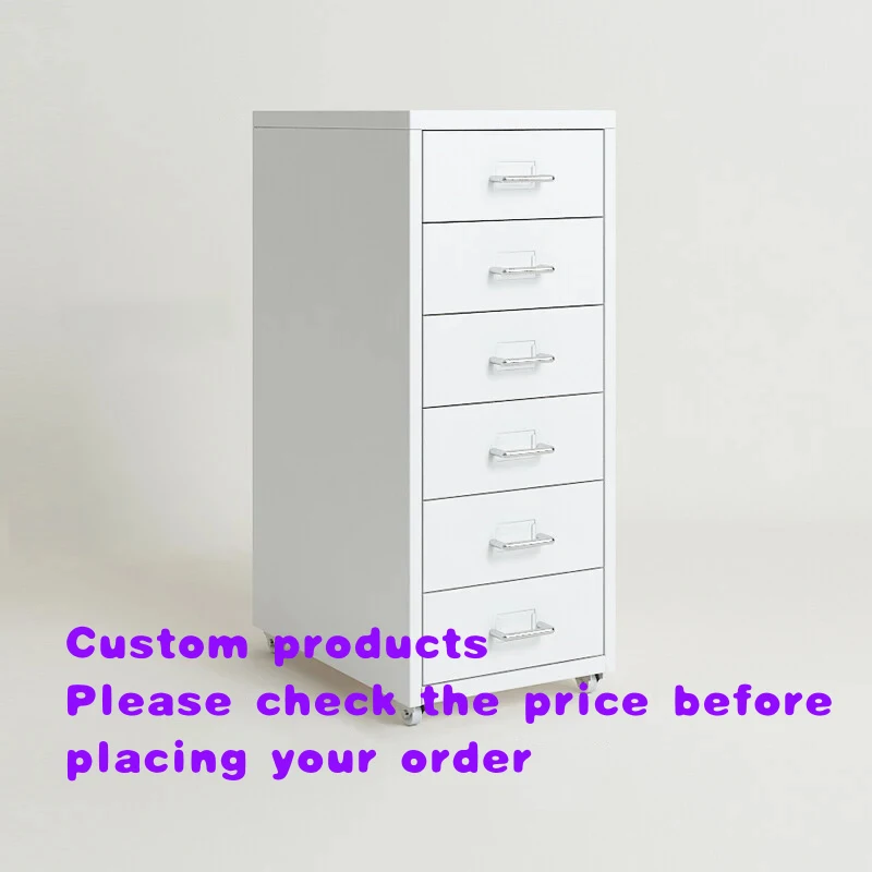 custom.White 6 Drawer Metal Helmer File Cabinet with Casters Home Office Organization