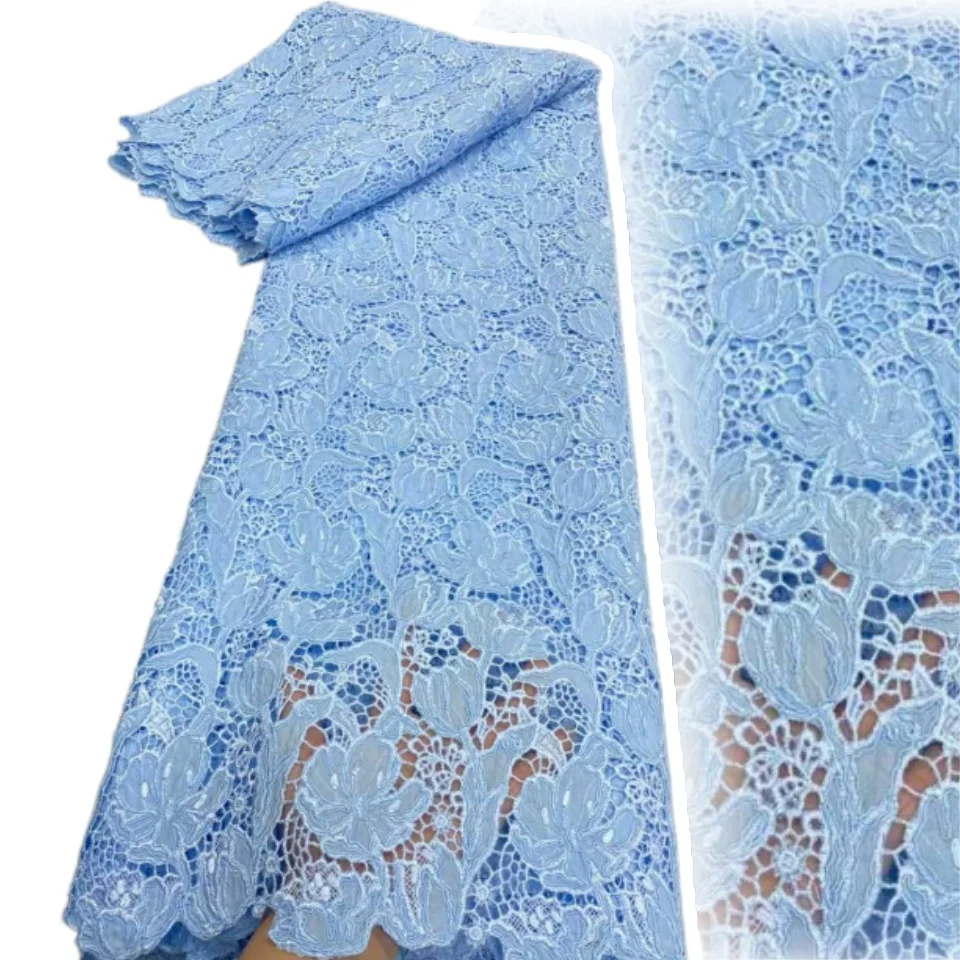 

Африканское ажурное гипюровое кружево с нигерийскими камнями, водорастворимое, для пошива платьев, женских платьев, высокое качество, 2384