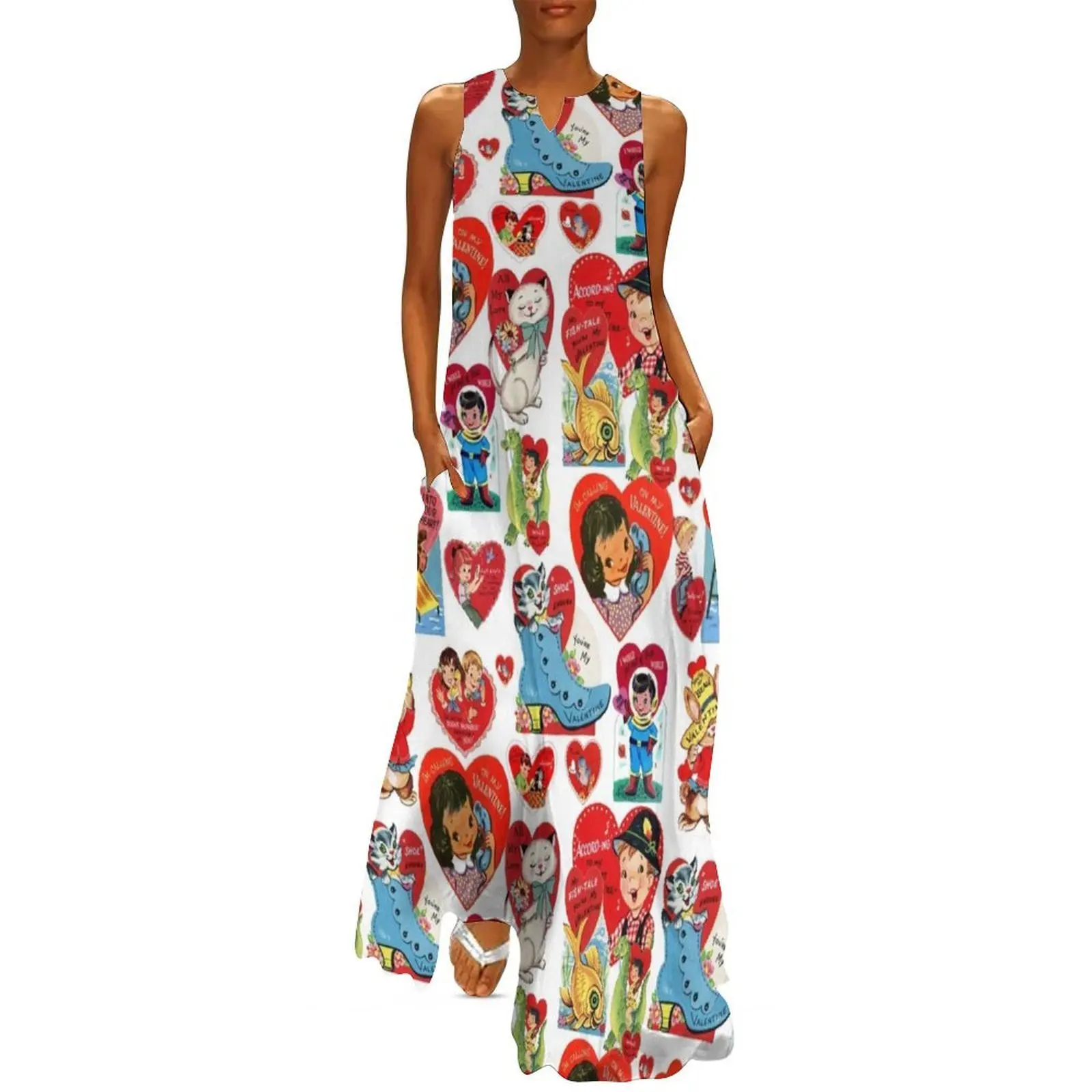 

vintage valentines day cards retro Long Dress Aesthetic clothing women's summer dresses 2025 luxury woman party dress