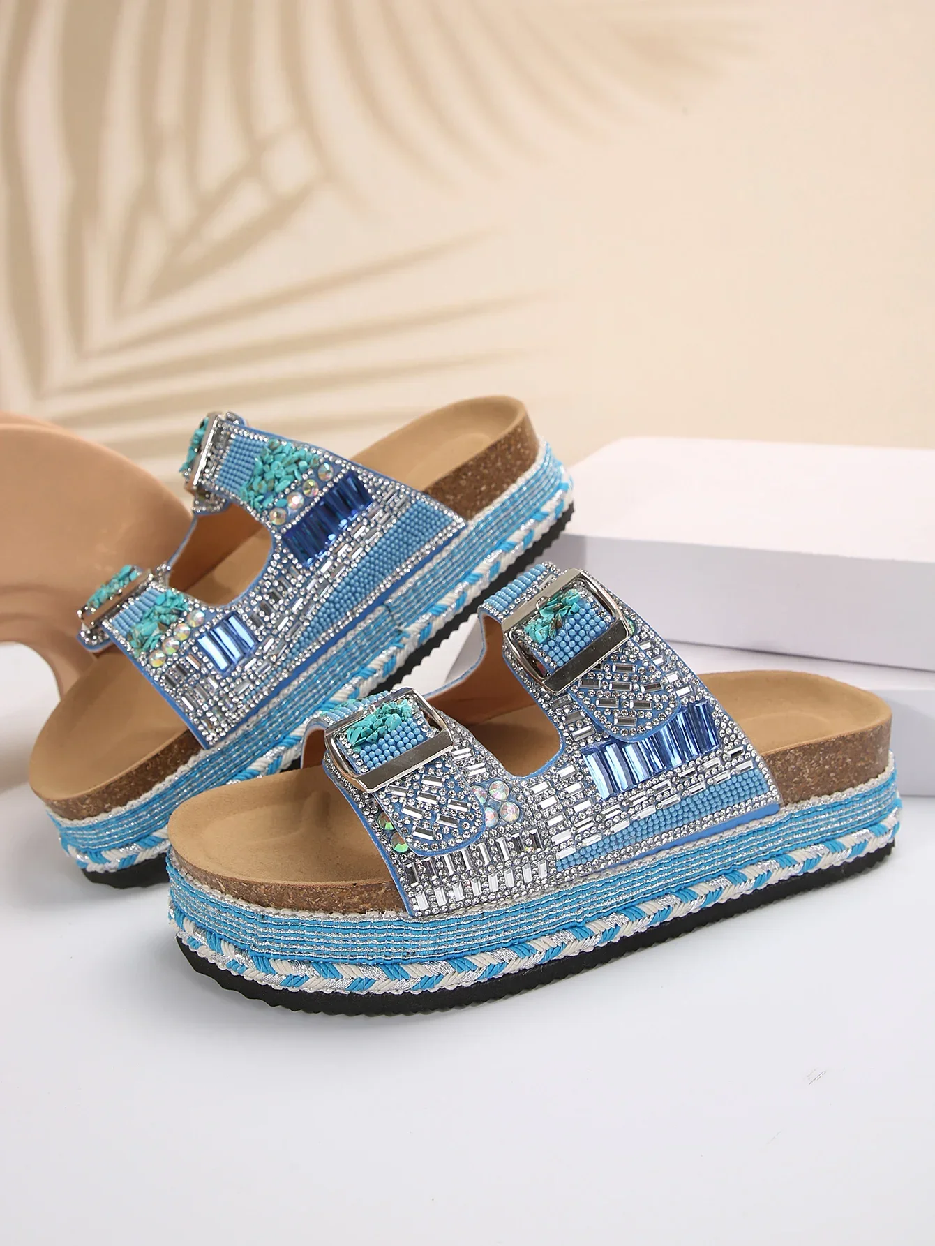 New Shoes Home Platform Flip Flops Outdoor Beach Slippers Fashion Summer Women Sneakers Sequin Platform Shoes Women\'s Sandals