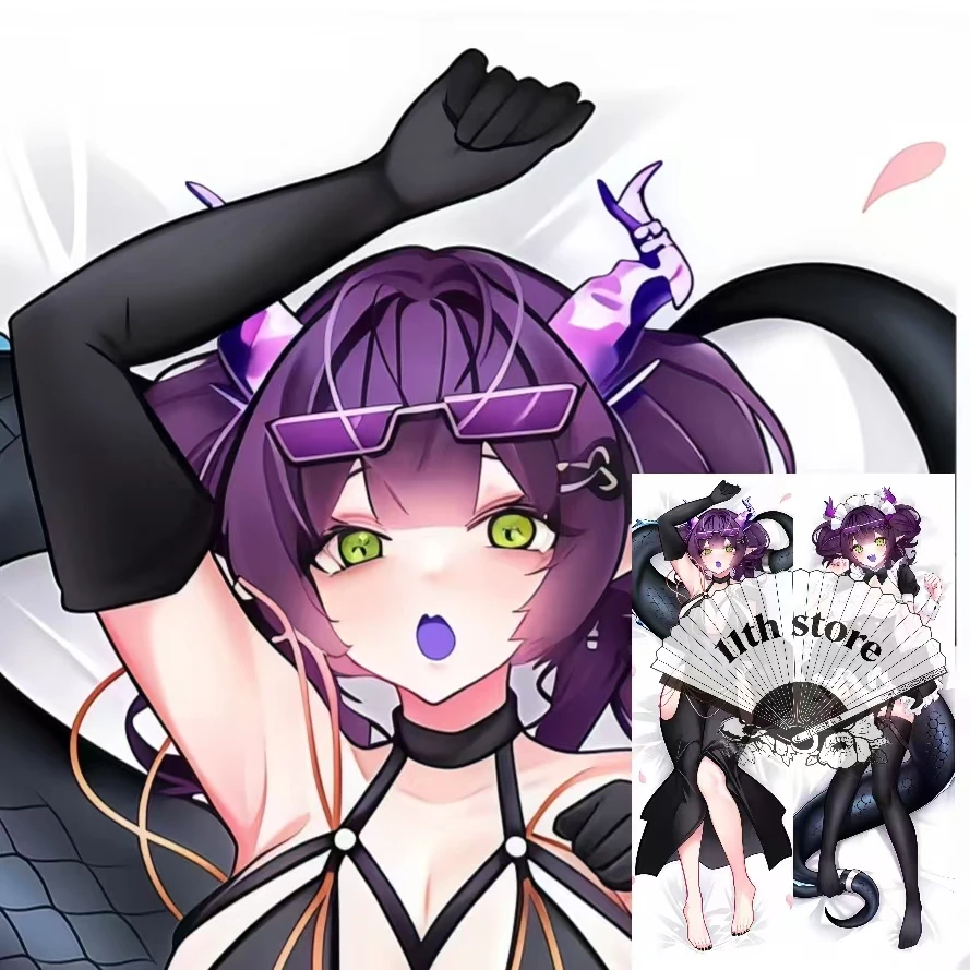Anime Gothic Girl Pillowcase Otaku Cushion Case Waifu Dakimakura Soft Long Hugging Throw Cover for Sofa Bedroom Home Decor