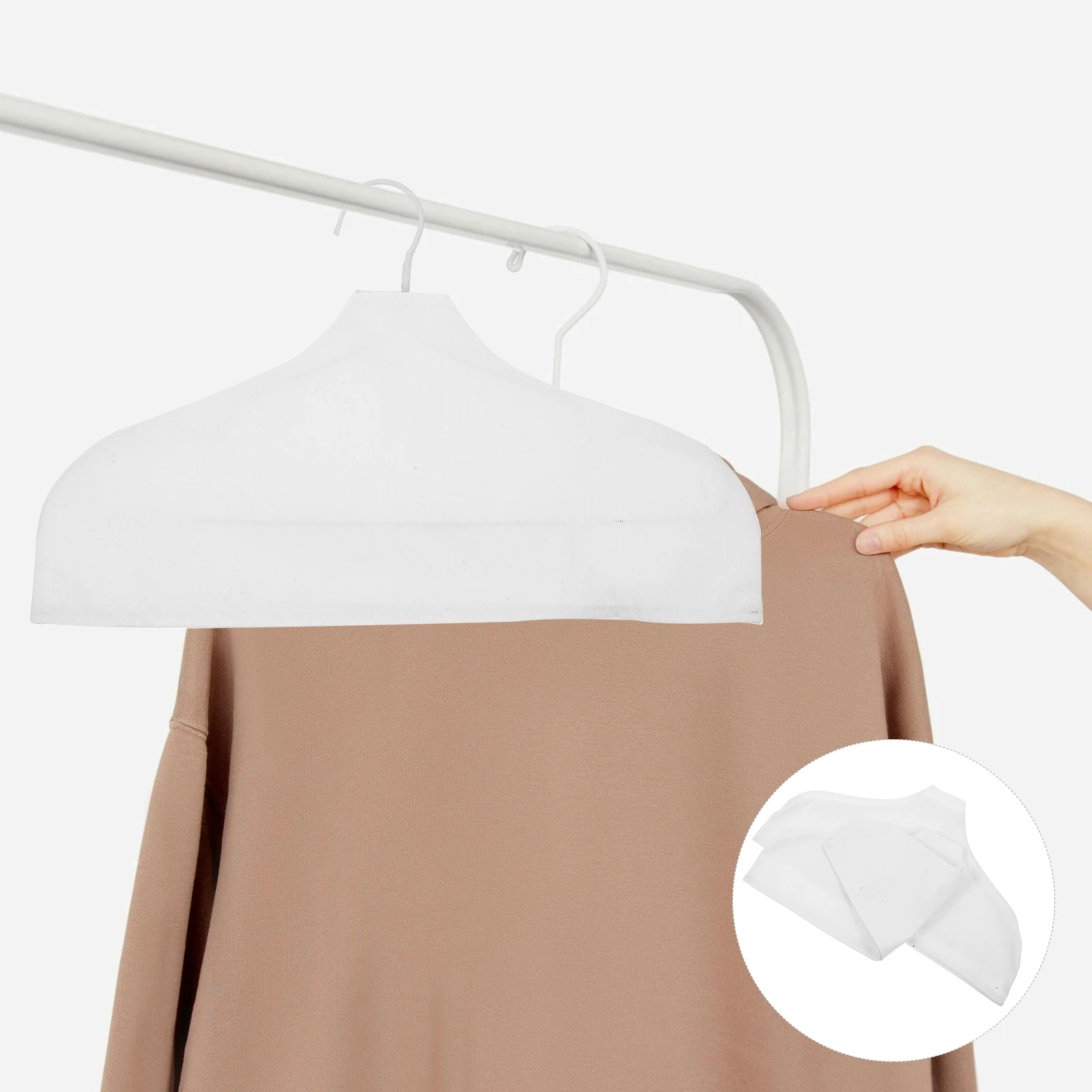 

3 Pcs Hanger Covers Cotton Linen Cloth Nonslip Garment Protectors Dustproof Breathable Clothes Support Cover Wardrobe