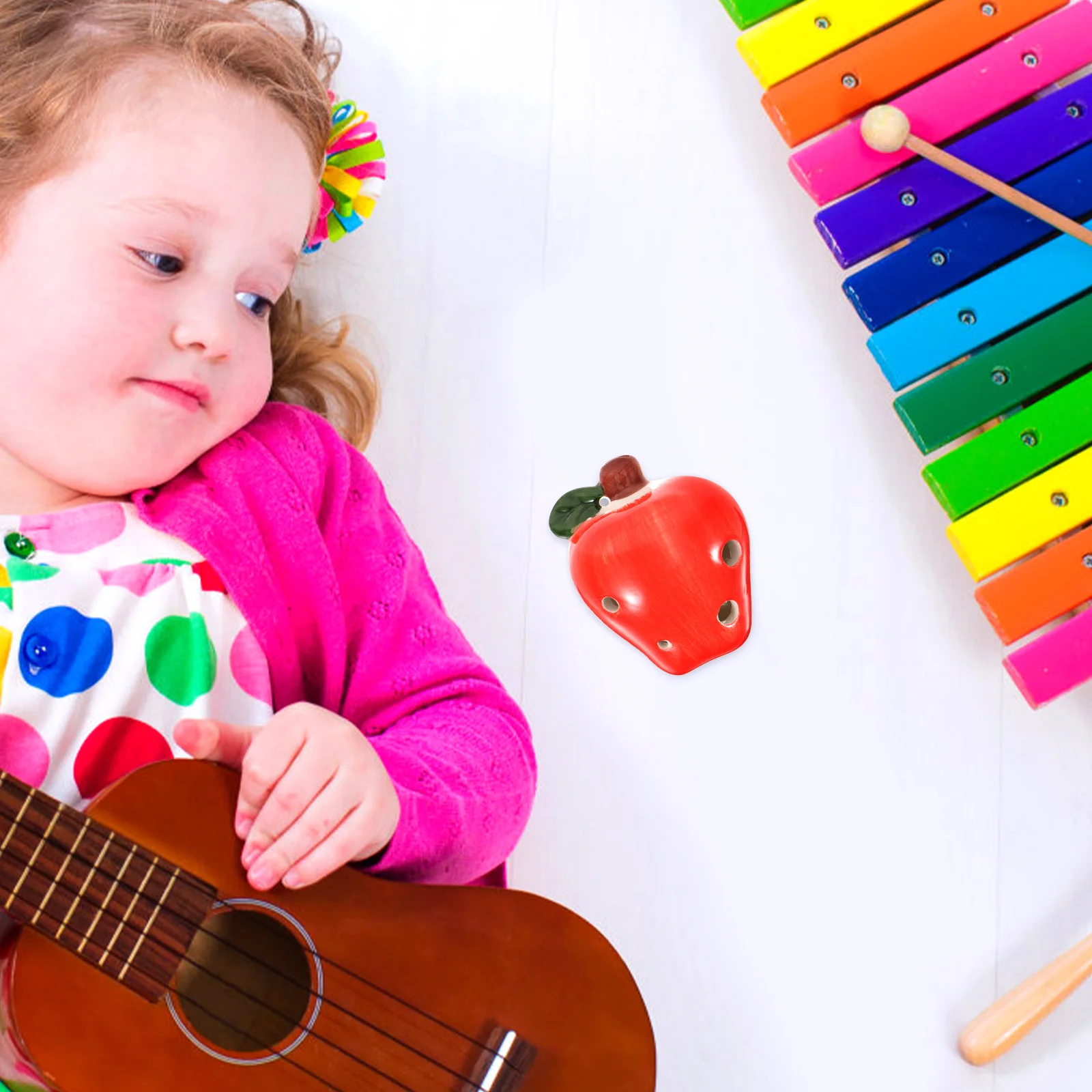 

Shape 6 Holes Ceramic Ocarina Beginner Portable Musical Instrument Small Lightweight for Kids Children Adults