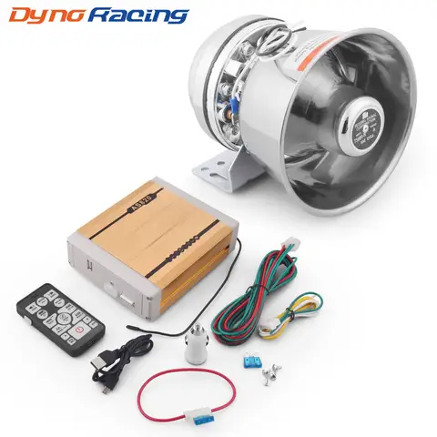 12V 200W-400W Car Warning Alarm Police Ambulance Siren Horn Speaker with MIC System and Wireless Remote Control USB MP3 player