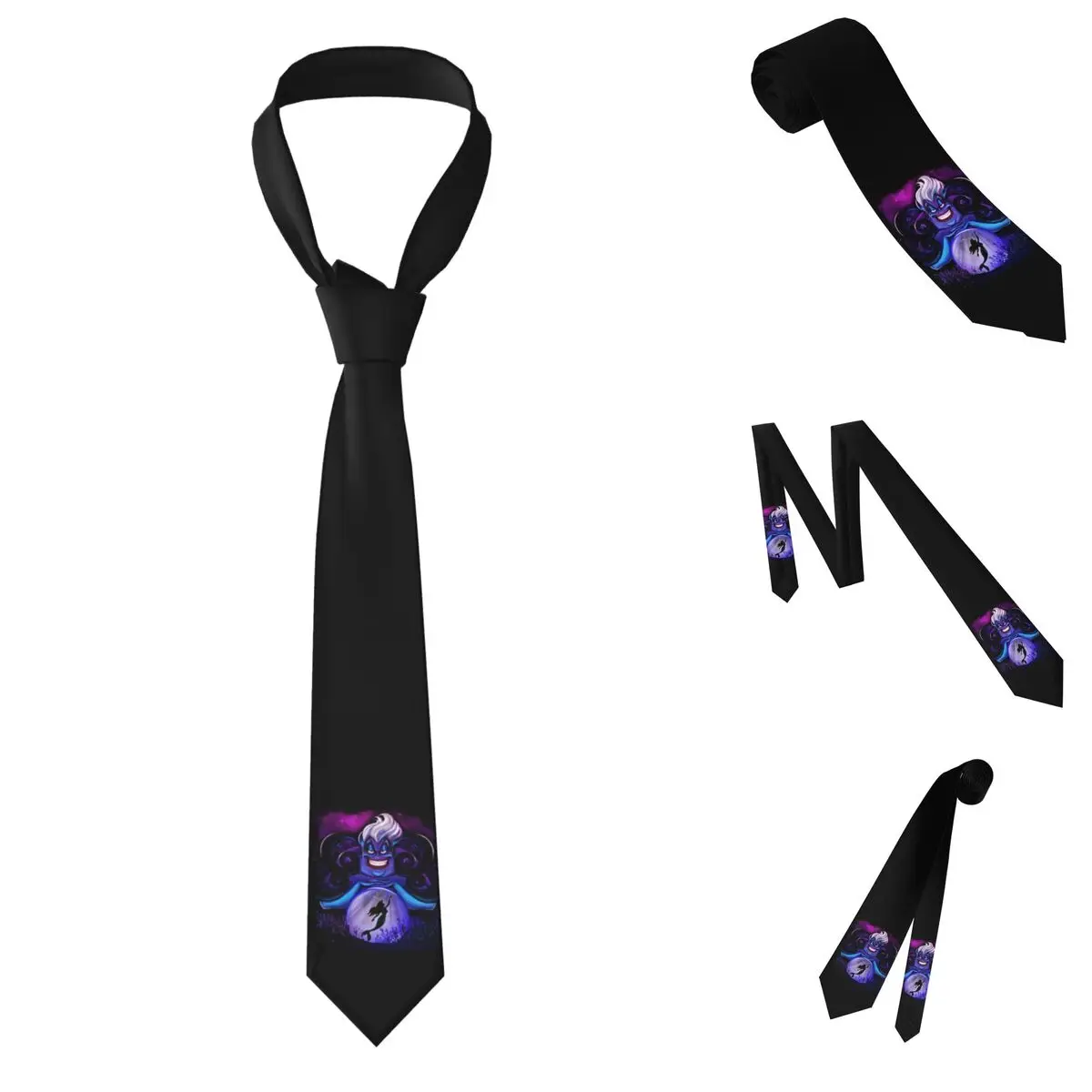 Ursula The Witch Of The Seas Necktie for Men Silk Polyester Slim Neck Ties Wedding Accessories Tie Casual Gravatas