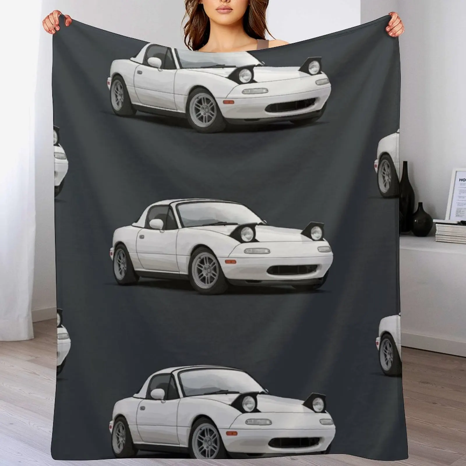 

Mx5 / Miata NA MK1 illustration Throw Blanket Foldable Soft Warm Blanket for Outdoor Use