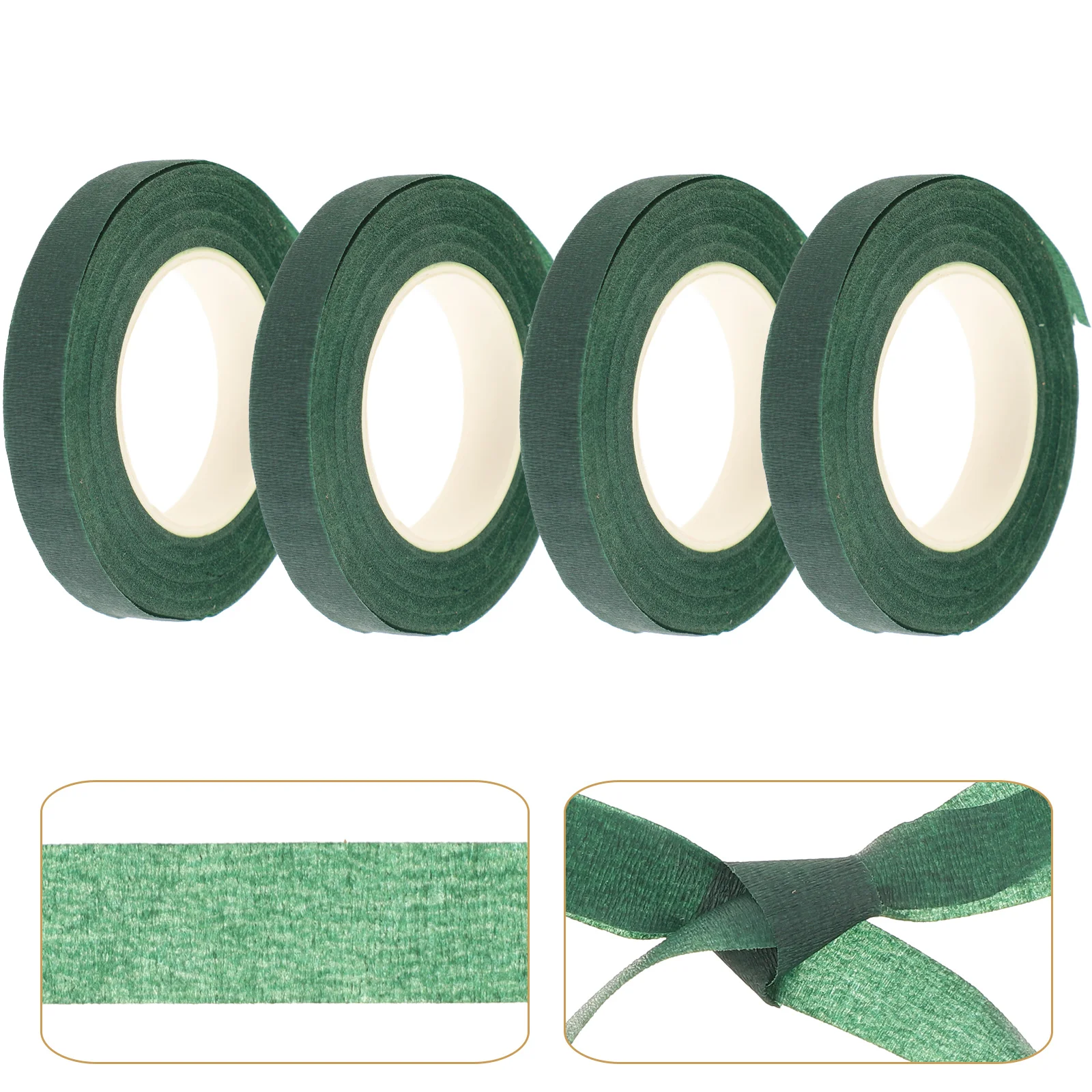 

4pcs Green Tape for Flower Arrangements Wrapping Stem DIY Tool Paper Tapes Green Color Fit Size Stretchy Use