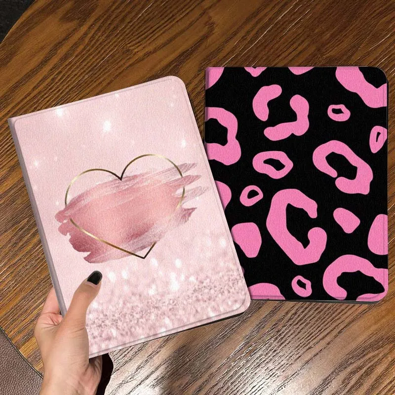 

Pink Heart Glitter Frame Gift Tablet Case For Apple iPad Air Pro mini 1 2 3 4 5 6 7 8 9 11 M2 M3 M5 M4 5th 6th 7th 10th 11th