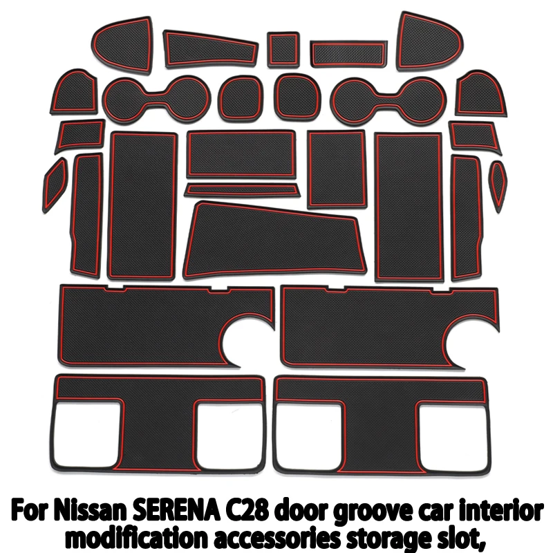 suitable-for-nissan-serena-c28-door-groove-car-interior-modification-accessories-storage-slot-dust-proof-and-anti-skid-car-mat