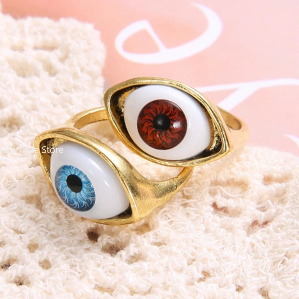 Punk Eyeball Rings for Men Women Unisex Evil Eye Vintage Halloween Jewelry Wholesale Exaggerated Gothic Rings Gift Кольца