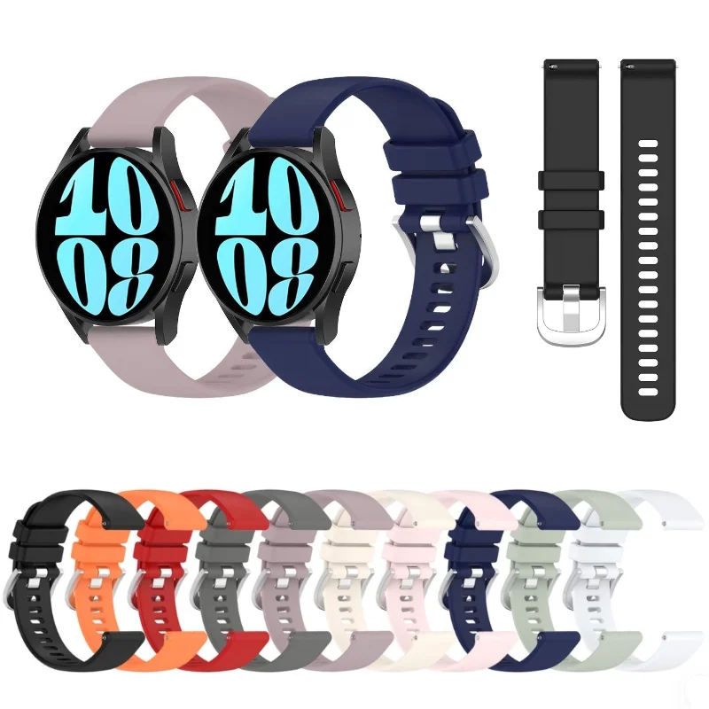 

Мягкий спортивный силиконовый сменный ремешок для умных часов 20 мм для Samsung Galaxy Watch Active 2 Watch 4 5 6 7 FE Watch 4 6 Classic 5Pro