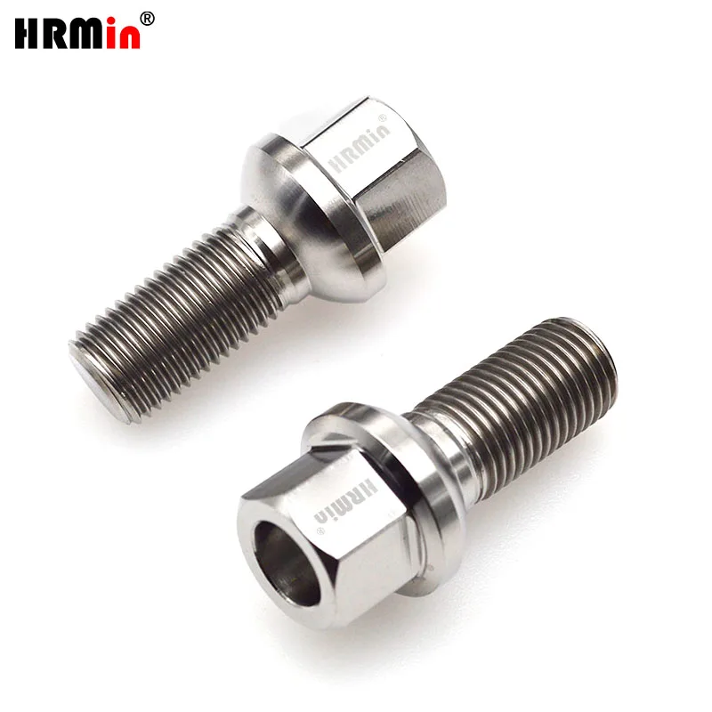 HRMin High quality 10.9 grade 10ps/20ps M14*1.5*28-45mm Gr.5 titanium Ball seat wheel titanium bolt hub bolt For Mercedes-Benz