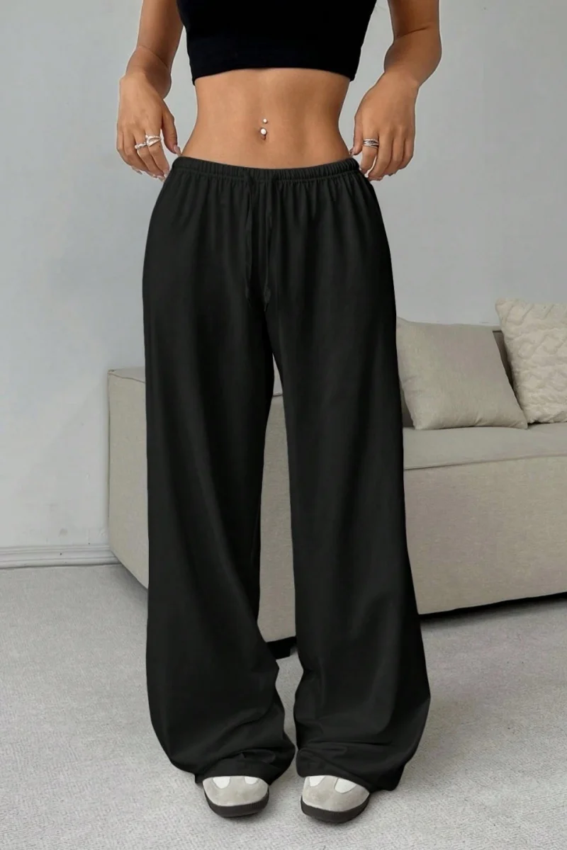 New women's fashion solid color casual loose wide-leg pants - Image 4