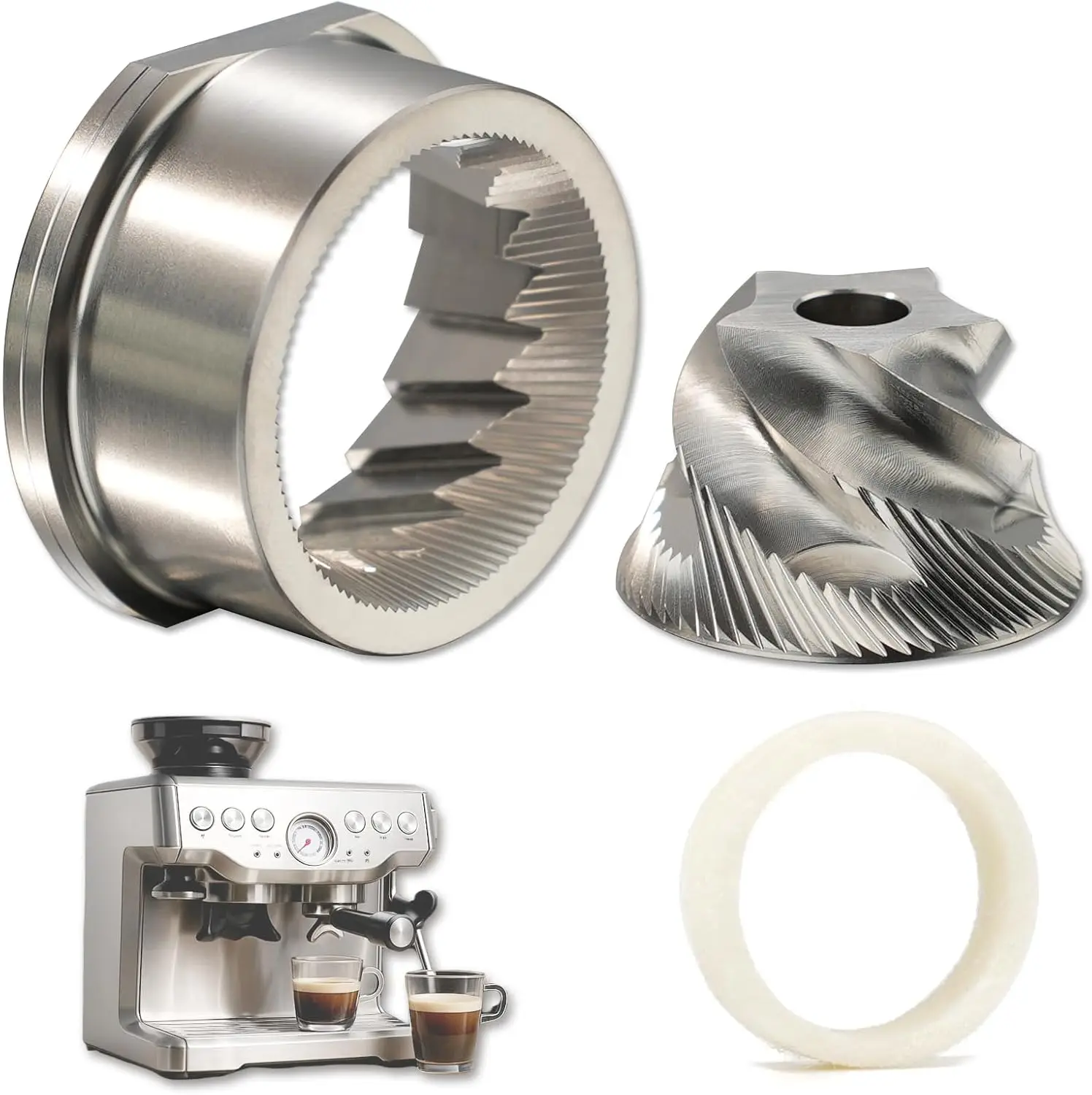 Conical Grinder Burr Set Replacement Compatible with Breville 870/876/878/860/820/840 Espresso Machines Coffee Grinder Burr