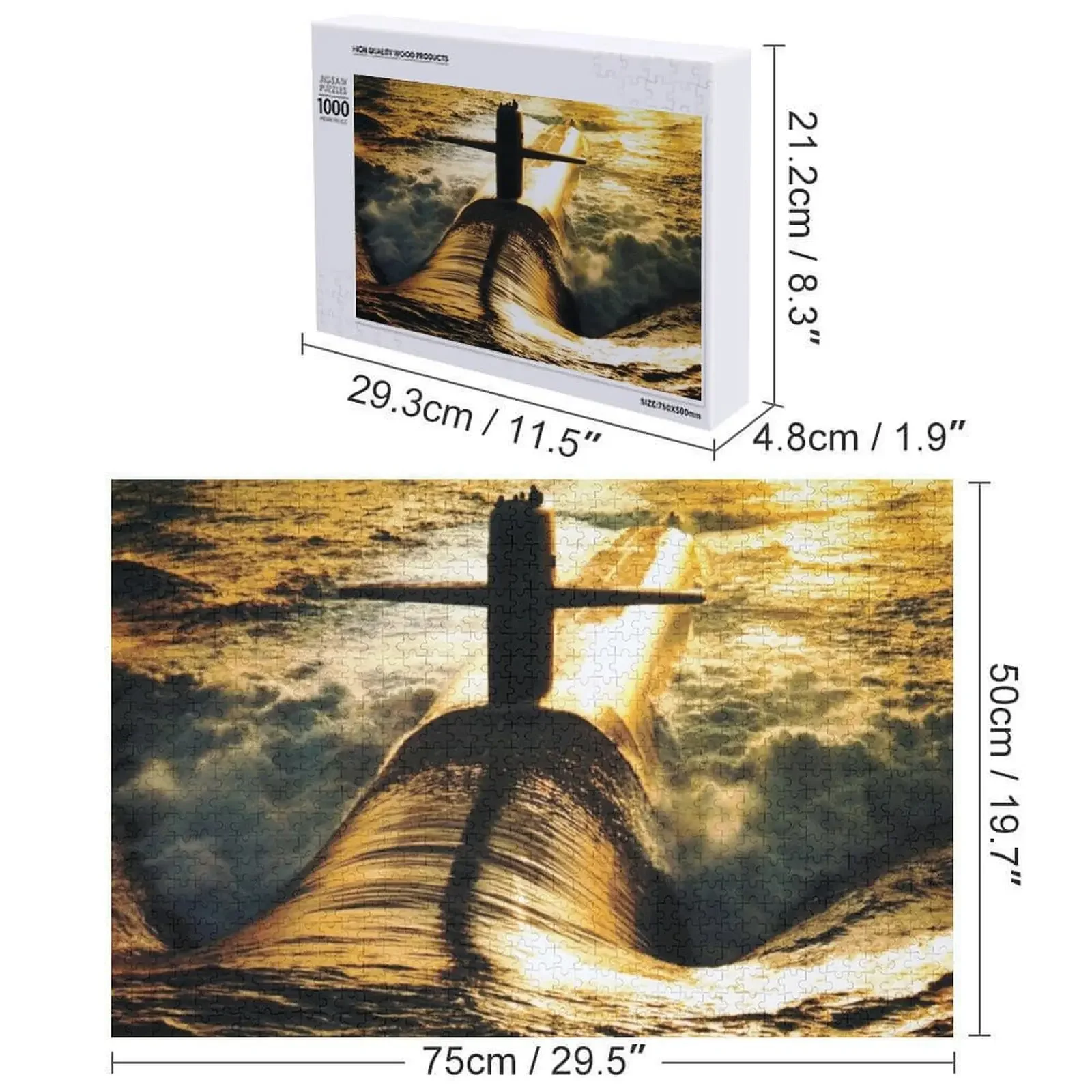 USS 메리랜드 (SSBN-738) 선박 상점 직소 퍼즐 나무 이름 동물 맞춤 선물 퍼즐