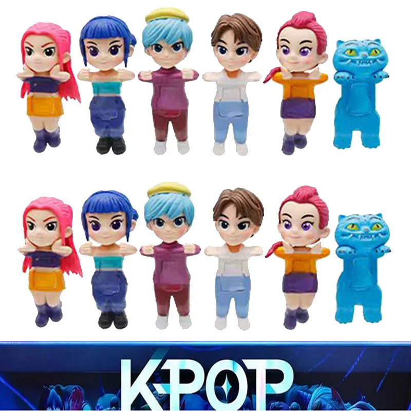 Figuras de cazadores de demonios de Anime Kpop, caja ciega de PVC, Mini modelo de juguete de dibujos animados, muñeca decorativa de escritorio para niños, regalo sorpresa de Halloween