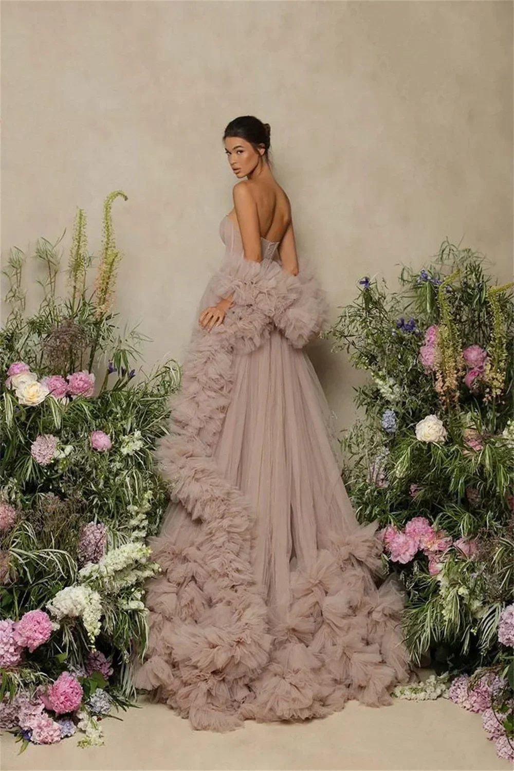 Amanda gaun Prom A-line Tulle elegan 2023 ~ ~ gaun pesta dansa putri blimping tulang ikan Vestidos De Noche