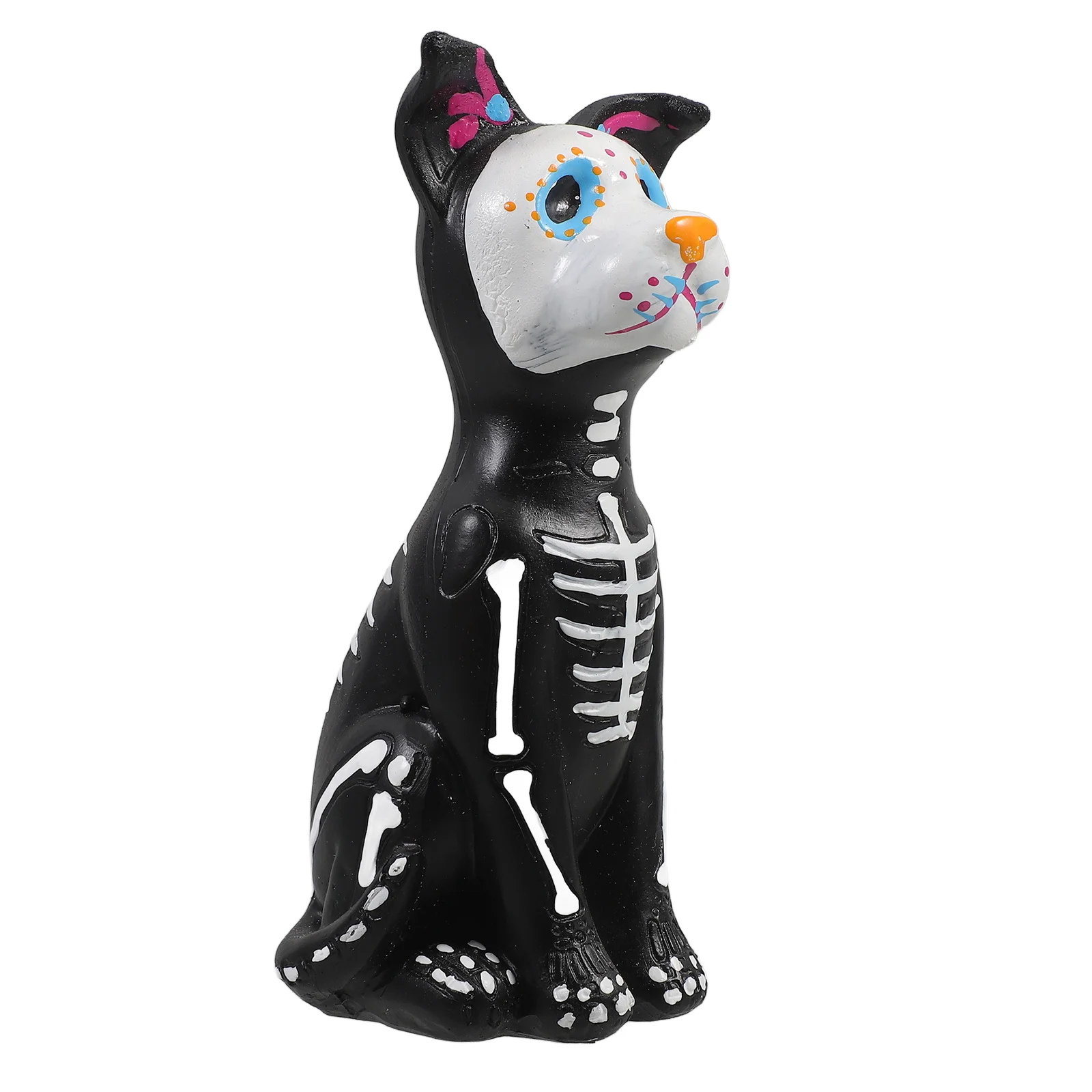 Day of The Dead Animal Figurine Sugar Skulls Dog Statue Halloween Party Toys Decorations Mexican Cat