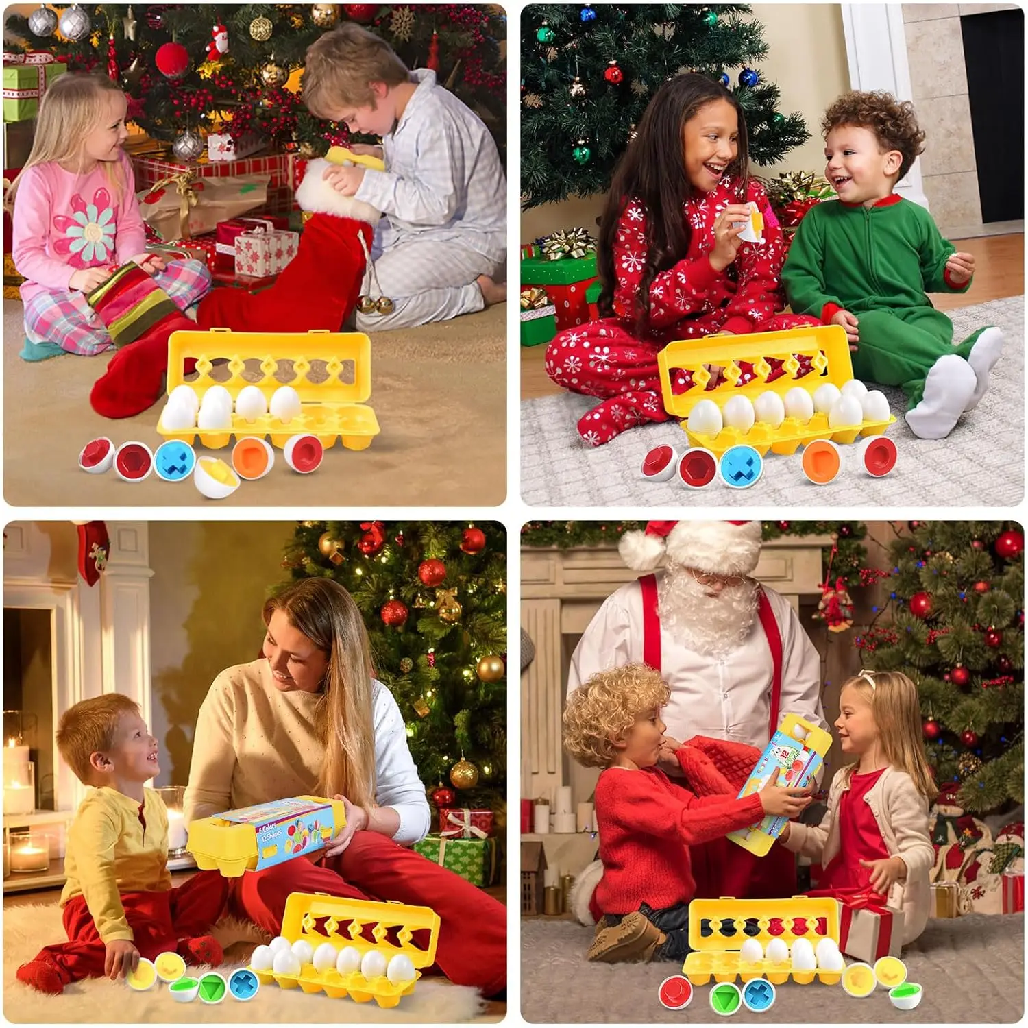 Giocattoli educativi Montessori 2 anni Giocattolo per bambini Uova Puzzle sensoriale per bambini Uova intelligenti Colori Forme Gioco di selezionamento abbinato