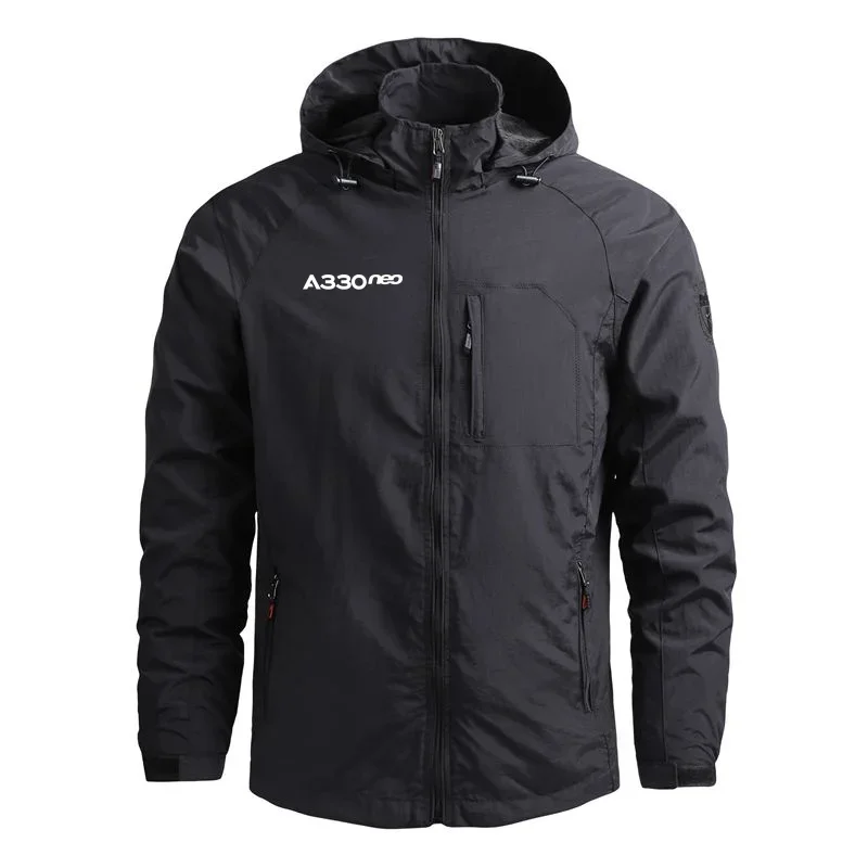 

A330neo Hooded Flight Aviation Outerwear Windbreakers Lightweight Pilots Casual Men Jackets Coats