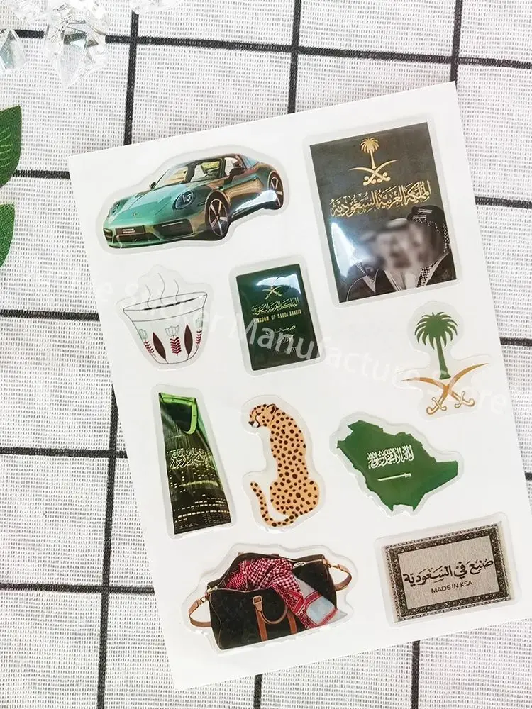 Arab personal phone case dome epoxy sticker silicon resin ipad label popular decorative crystal logo jelly cute DlY glass shapes
