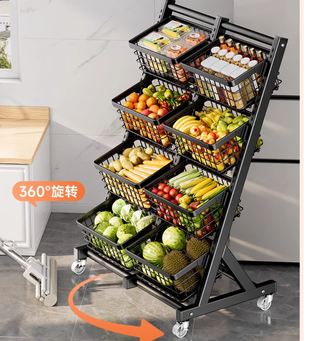 Kitchen storage rack multi-layer fruit and vegetable basket tray multi-functional storage basket snack storage rack shelves