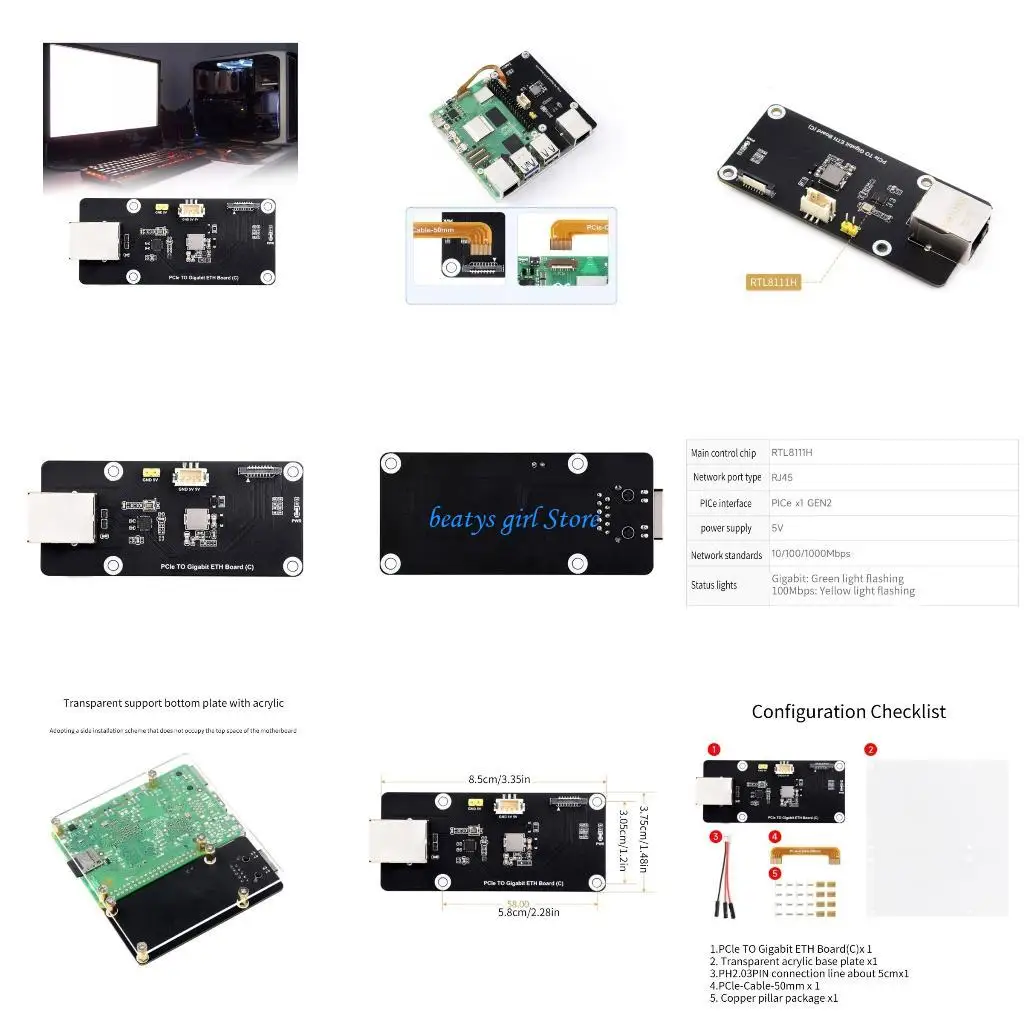 

Плата сетевого адаптера C7AB PCIe-Rj45 10/100/1000 Мбит/с PCle RJ45 Fast