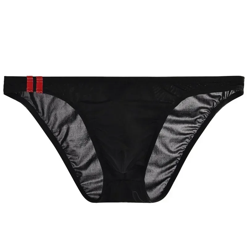 Sexy Men's Briefs Soft Breathable Ice Silk Underwear Men's Hot Hips Up Transparent Jockstrap Sexy Colorful Underpants Cueca
