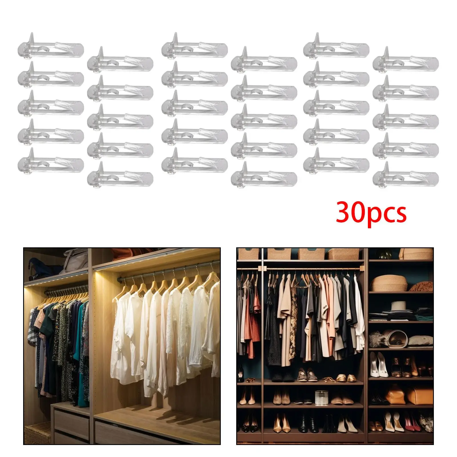 30x Shelf Pins Easy to Install DIY Shelf Studs Shelf Pegs for Entertainment Centers Bookcases Wardrobe Cabinet Kitchen Furniture