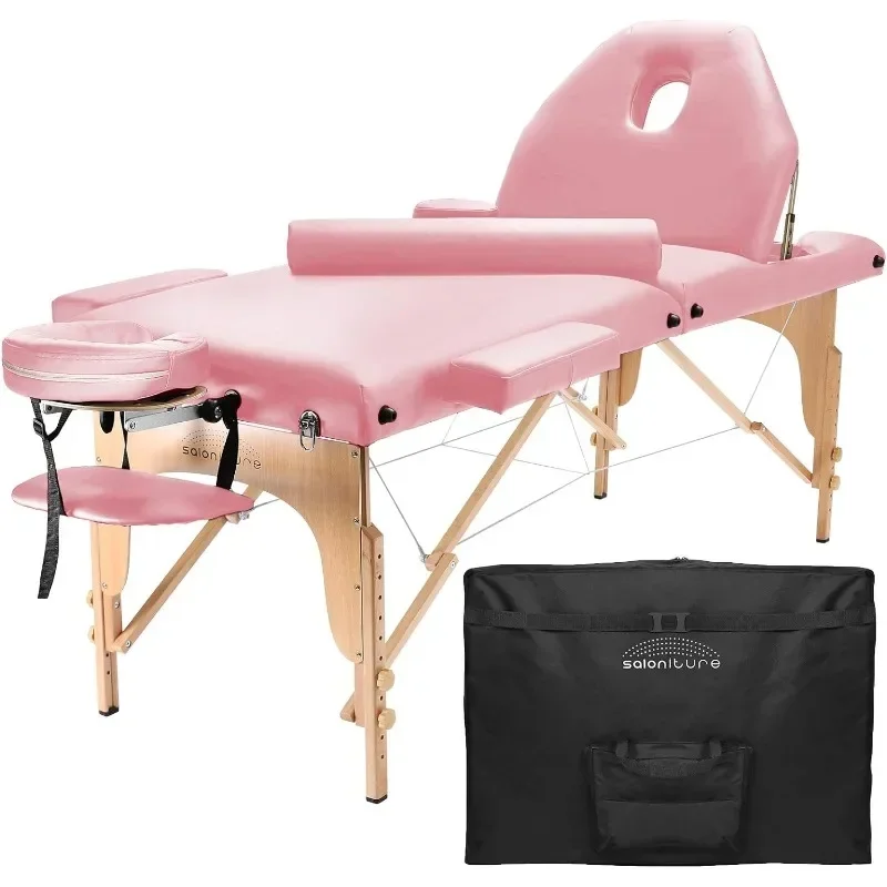 Professional Portable Massage Table with Backrest, 84 x 37 x 35.5 inches