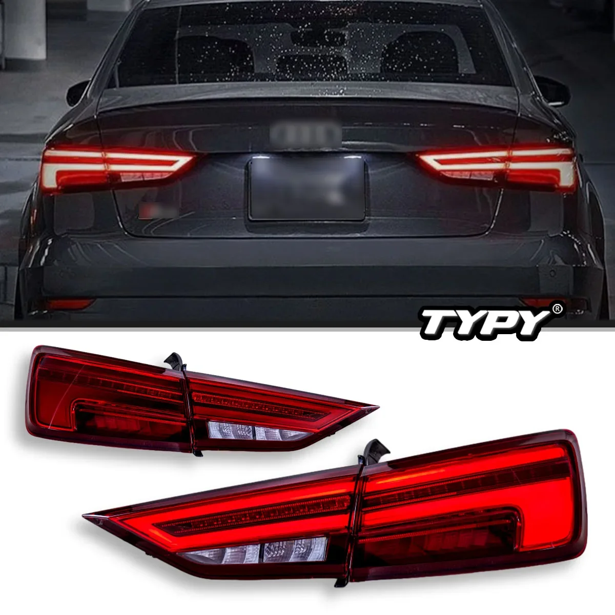 

TYPY Car Lights For Audi A3 Tail Lights 2013-2019 DRL Sequential Turn Signals Reversing Lights Auto Parts